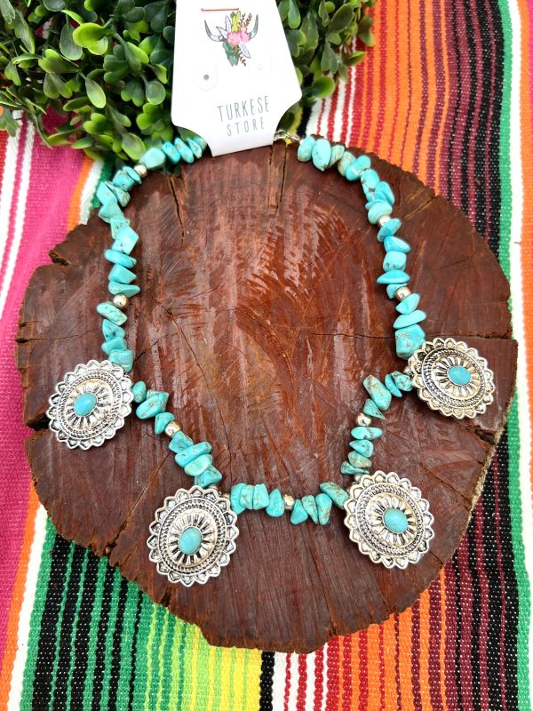 COLAR CONCHO STONE TURQUOISE-0