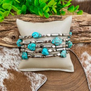Mix de Pulseiras Stone Turquesa