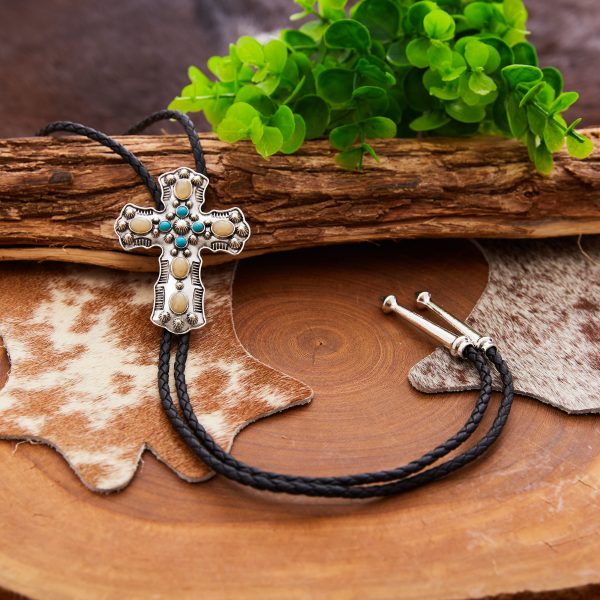 Colar Bolo Tie Texas Cross