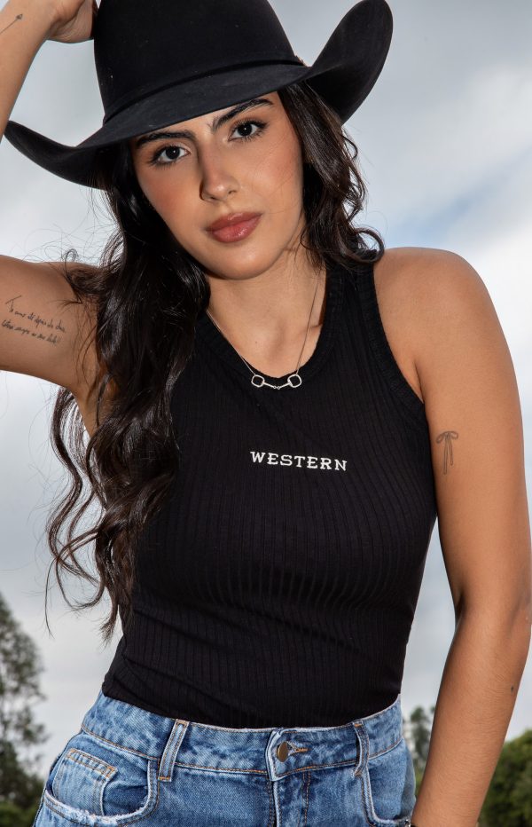 Regata Canelada Western Original Black - Imagem 2
