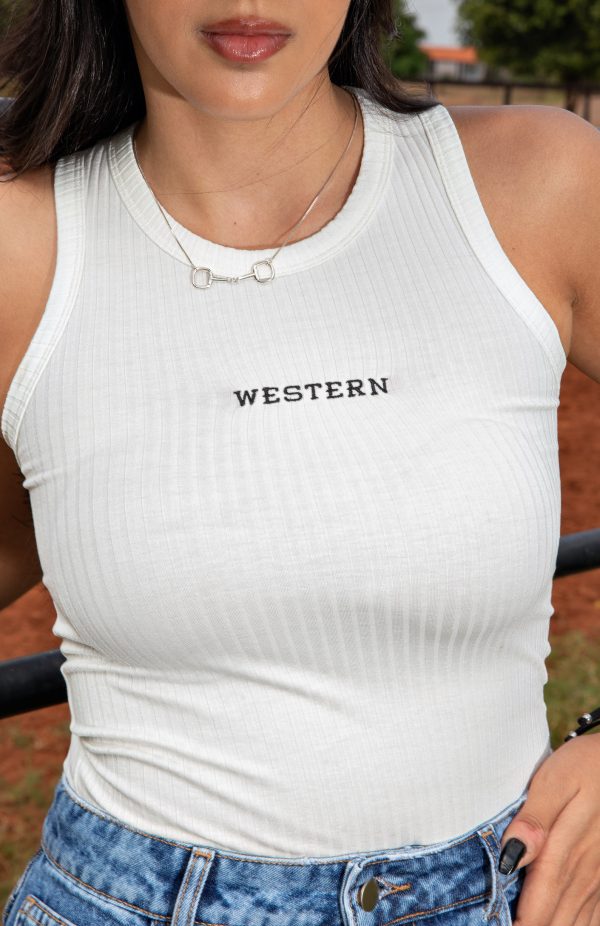 Regata Canelada Western Off White - Imagem 2