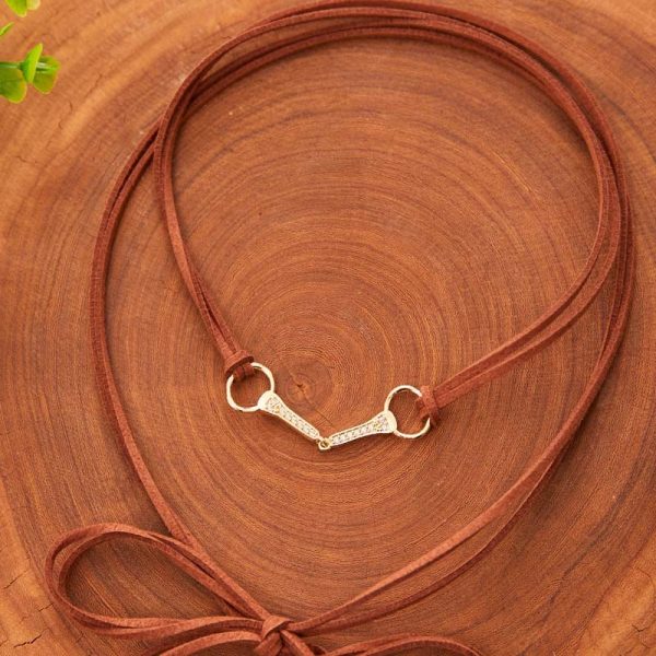 Choker Courinho Bridão Banho Ouro - Imagem 2