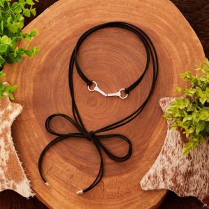 Choker Courinho Bridão Black Prata 925