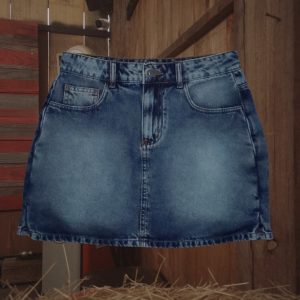 Short Saia Jeans Turkese