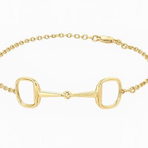 Pulseira de Bridão prata 925 com banho no ouro